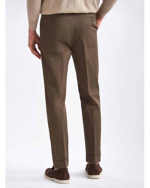 Pantaloni con doppia pince in twill leggero di Gutteridge in Gray da Uomo