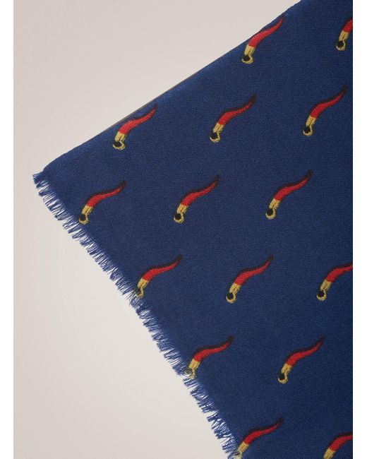 Sciarpa in 100% lana con stampa corno da Uomo di Gutteridge in Blu | Lyst