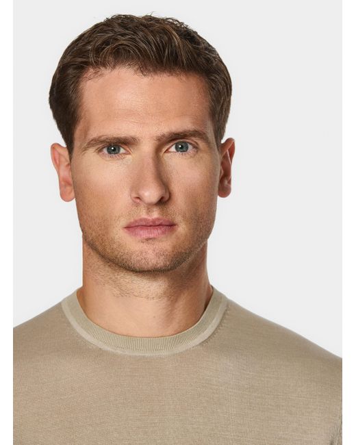 Punto De Algodón Y Seda Con Cuello Redondo, Talla Gutteridge de hombre de color Natural