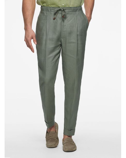 Pantalón de lino puro con cordón Gutteridge de hombre de color Green