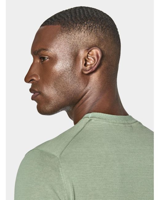 Punto De Algodón Y Seda Con Cuello Redondo, Talla Gutteridge de hombre de color Green