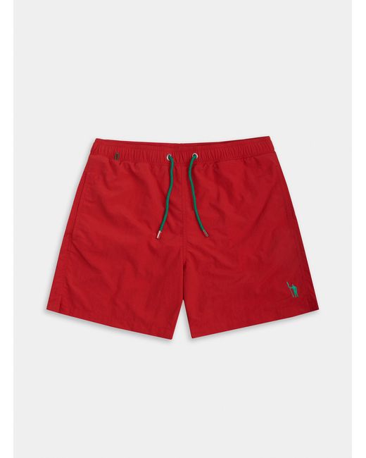 Gutteridge Einfarbige basic-badeshorts in Red für Herren