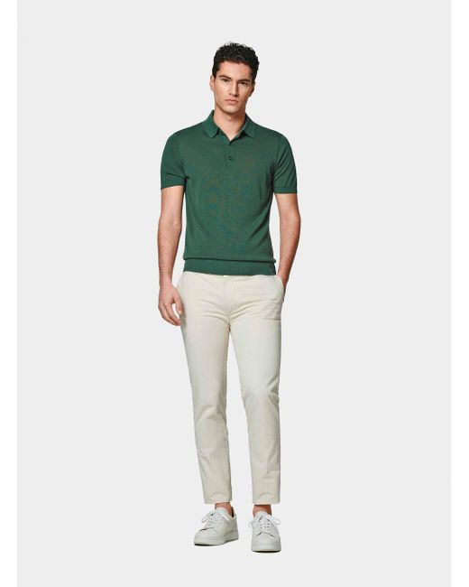 Polo De Algodón Y Seda, Talla Gutteridge de hombre de color Green