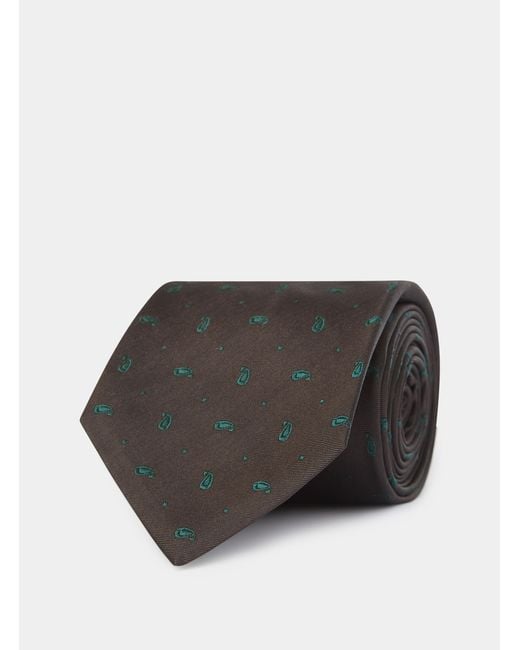 Corbata De Seda Jacquard, Talla Gutteridge de hombre de color Black