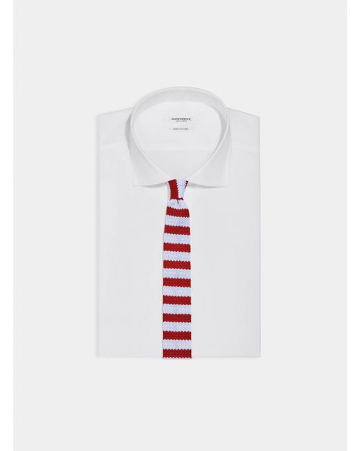 Cravatta in maglia a righe di Gutteridge in Red da Uomo