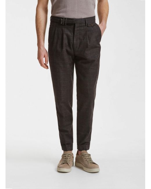 Pantaloni per abito in lana cotone e lino marlane da Uomo di Gutteridge in  Nero | Lyst