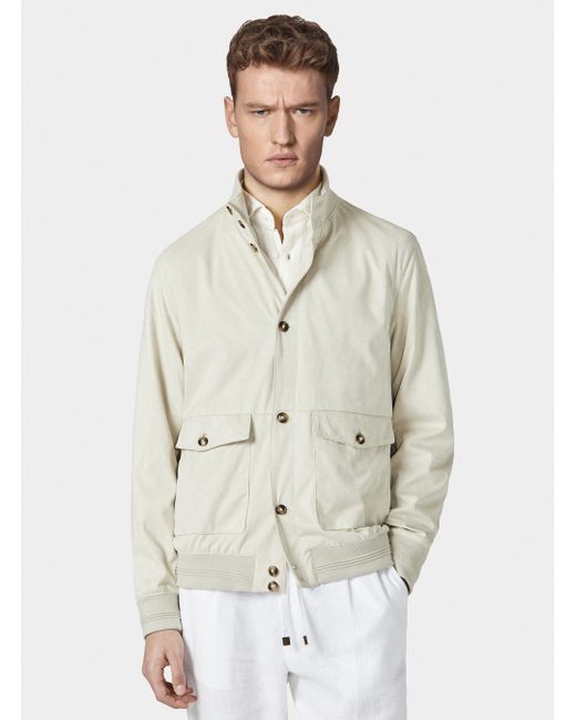 Bomber Effetto Scamosciato, Taglia di Gutteridge in White da Uomo