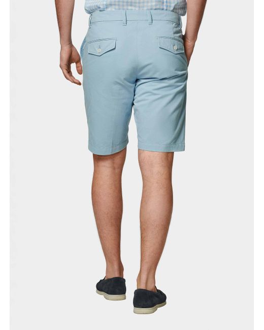 Bermudas De Sarga De Algodón, Talla Gutteridge de hombre de color Blue