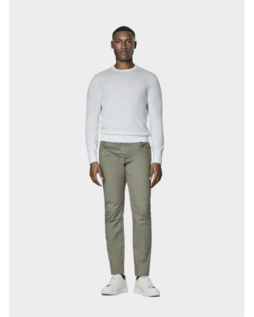 Punto De Cuello Redondo De Algodón Seda Y Cachemira, Talla Gutteridge de hombre de color White