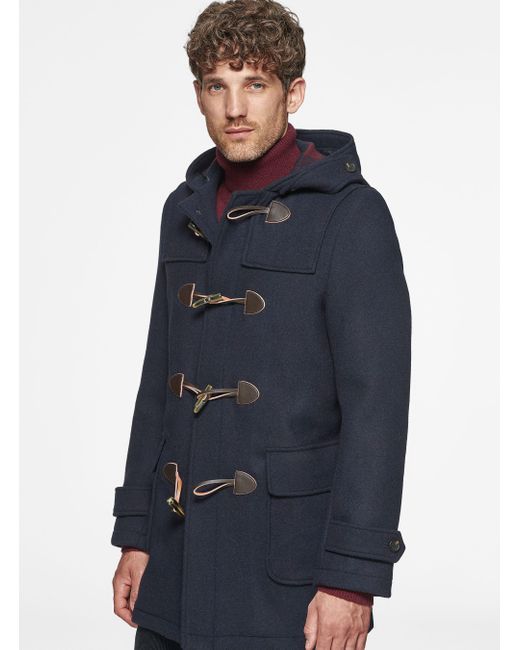 Gutteridge Dufflecoat Aus Einer Wollmischung Mit Karierter Innenseite in Blue für Herren