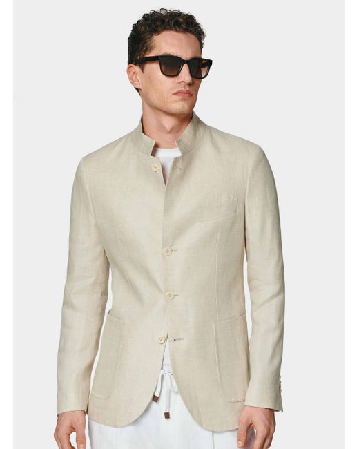 Veste Coréenne En Lin Pur À Chevrons Gutteridge pour homme en coloris Natural