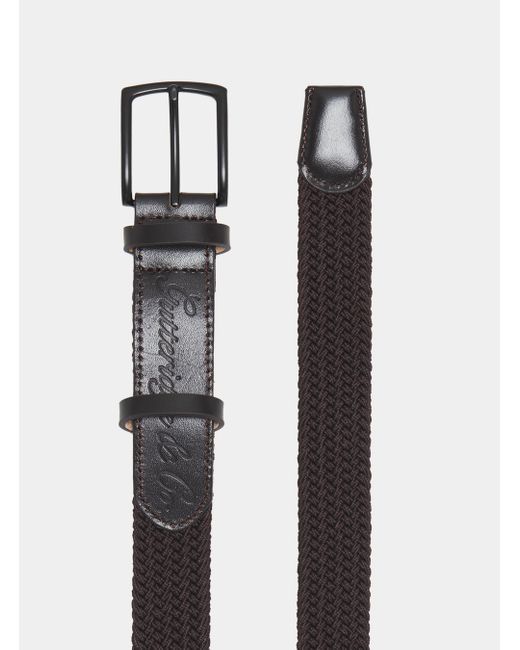 Cinturón trenzado elástico Gutteridge de hombre de color Brown