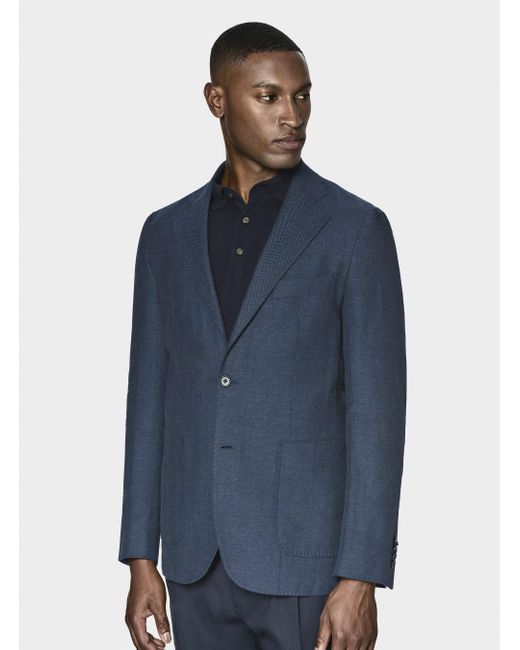 Veste À Chevrons En Lin Et Coton Gutteridge pour homme en coloris Blue