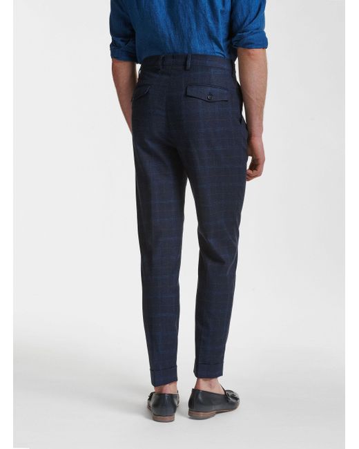 Pantalones de traje de lana, algodón y lino Gutteridge de hombre de color  Azul | Lyst