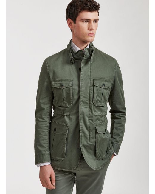 Field jacket in twill stretch di Gutteridge in Green da Uomo