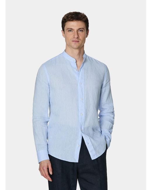 Camicia Coreana di Gutteridge in Blue da Uomo