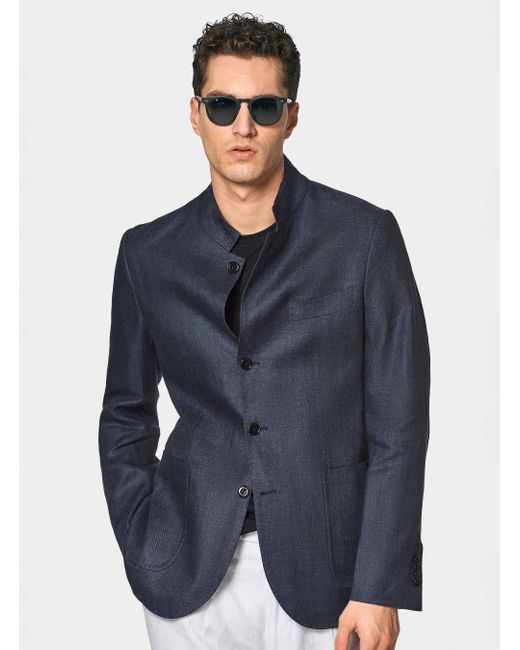 Giacca Coreana di Gutteridge in Blue da Uomo
