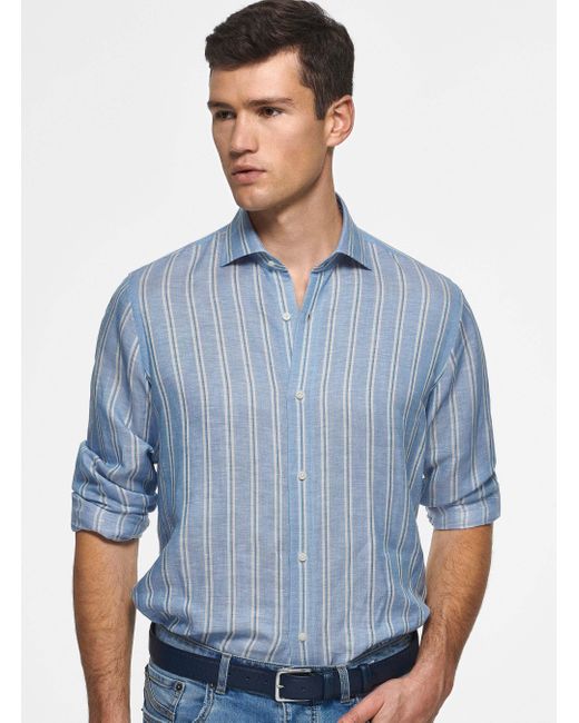 Camicia Rigata di Gutteridge in Blue da Uomo