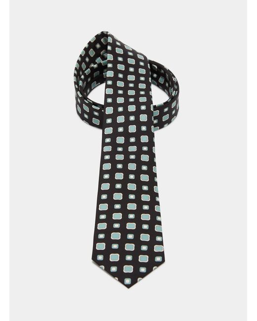 Corbata De Sarga De Seda Estampada Gutteridge de hombre de color Black