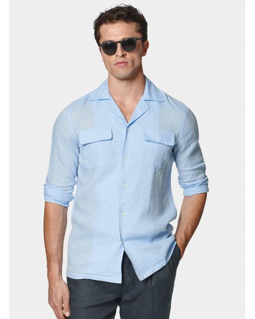 Camicia Bowling di Gutteridge in Blue da Uomo