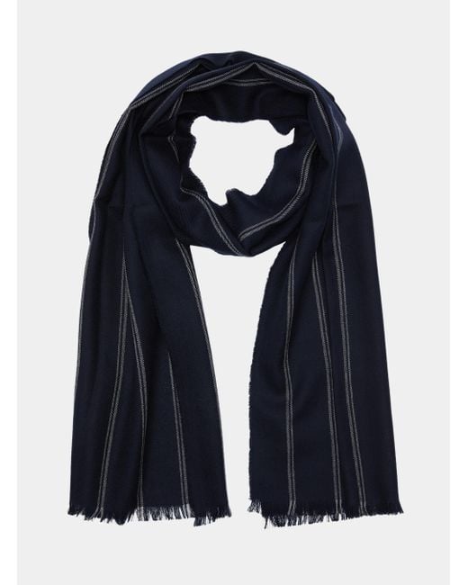 Bufanda De Pura Lana A Rayas Gutteridge de hombre de color Blue