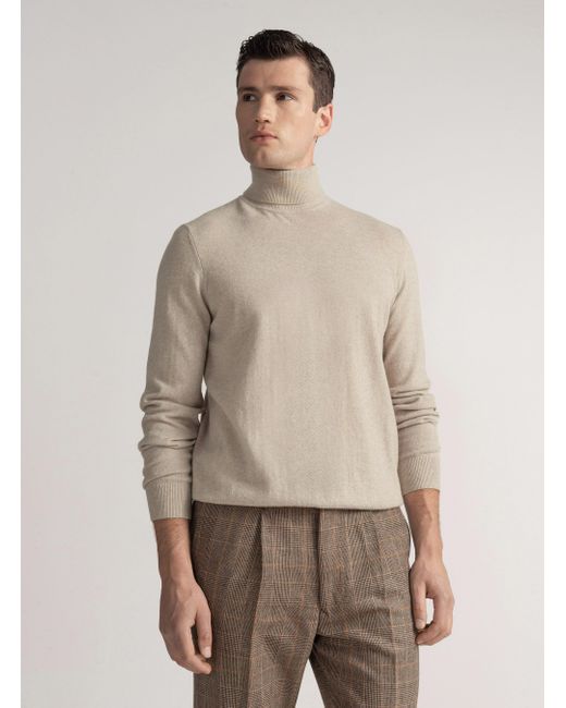 Gutteridge Kaschmir-Rollkragenpullover in Natural für Herren