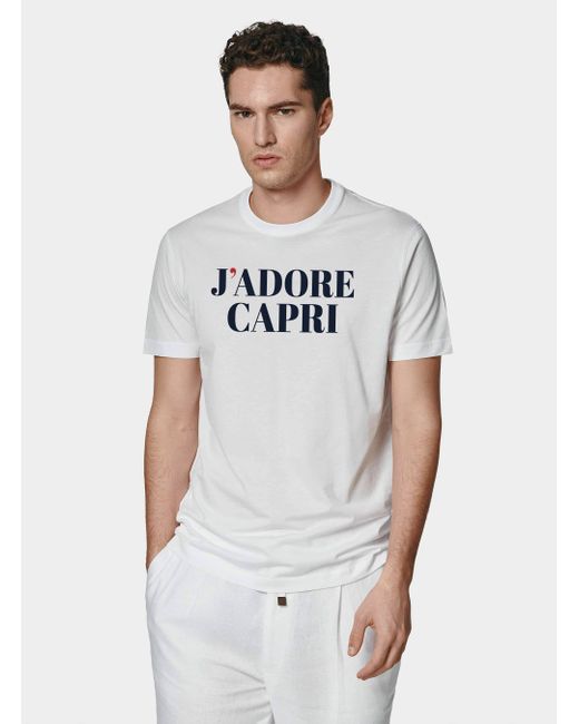 Camiseta De Algodón Supima Con Estampado Capri, Talla Gutteridge de hombre de color White