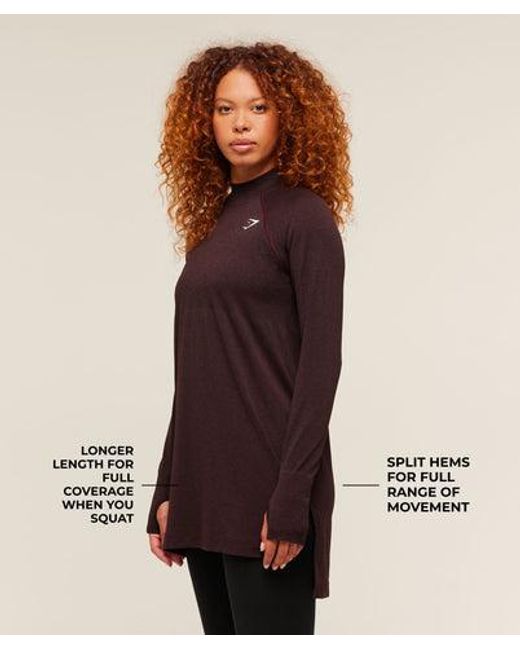 GYMSHARK Purple Vital Long Line Top