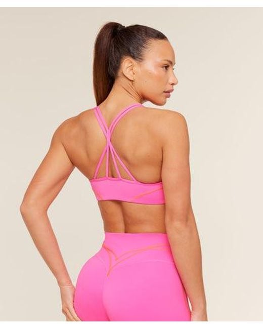 GYMSHARK Pink Volt Light Support Sports Bra
