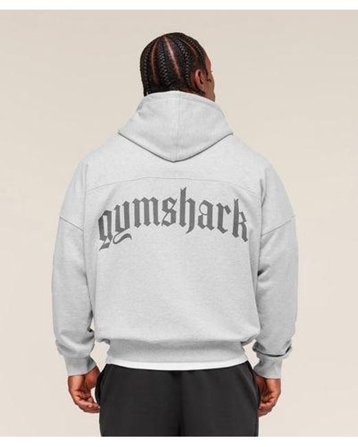 GYMSHARK Gray Olde English Hoodie for men
