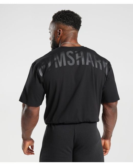 GYMSHARK Black Power T-Shirt for men