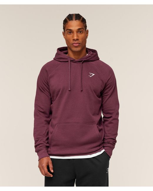 GYMSHARK Purple Crest Hoodie for men