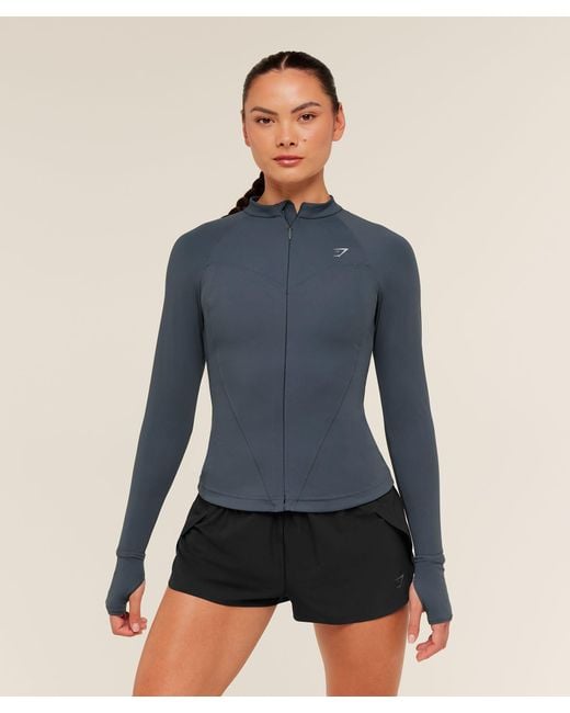 GYMSHARK Blue Running Full Zip Jacket