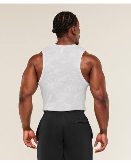 GYMSHARK White Geo Seamless Tank for men