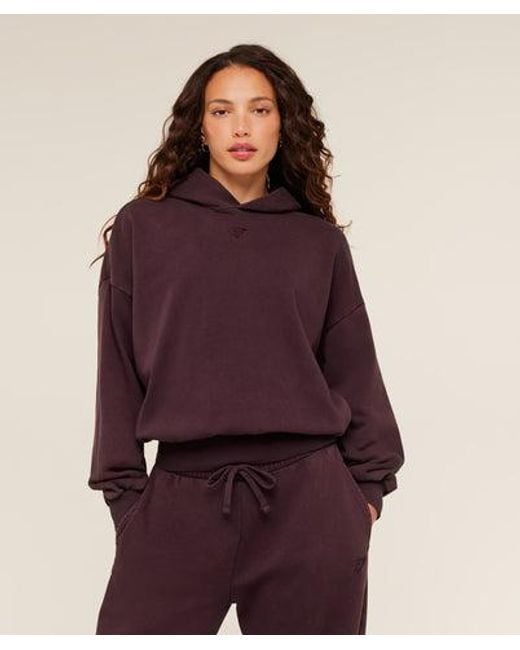 GYMSHARK Purple Power Washed Oversized Hoodie