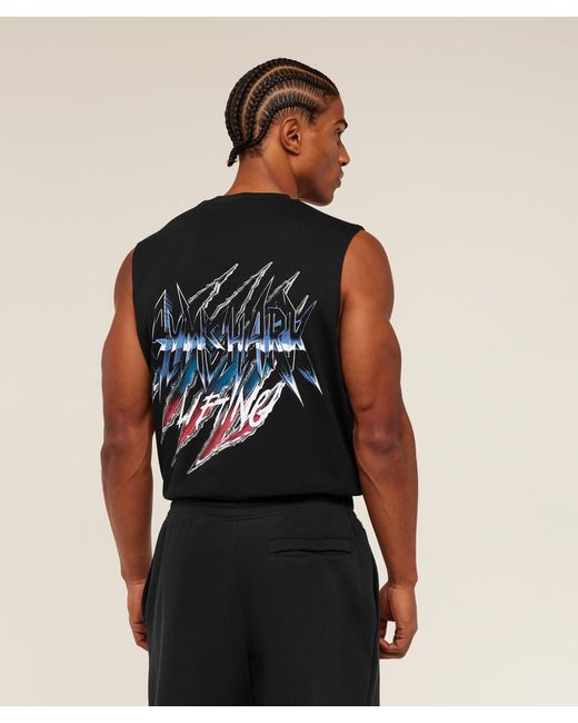 GYMSHARK Black Eagle Band Style Graphic Tank for men