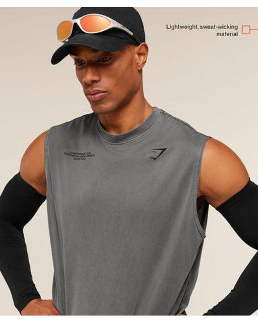 GYMSHARK Gray Conditioning Club Washed Tank for men