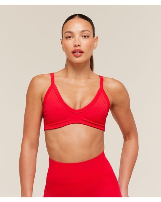 GYMSHARK Red Energise Seamless Sports Bra