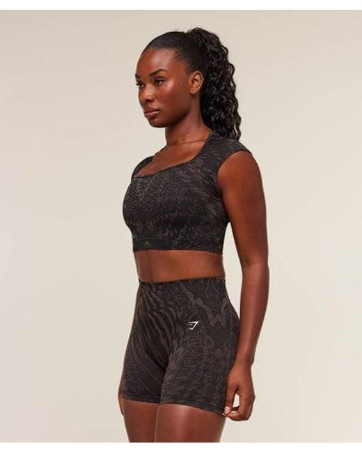 GYMSHARK Pink Adapt Houndstooth Midi Top