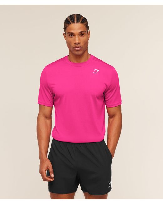GYMSHARK Pink Arrival T-Shirt for men