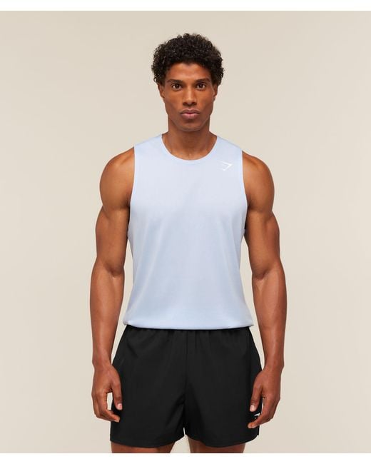 GYMSHARK Blue Arrival Tank for men