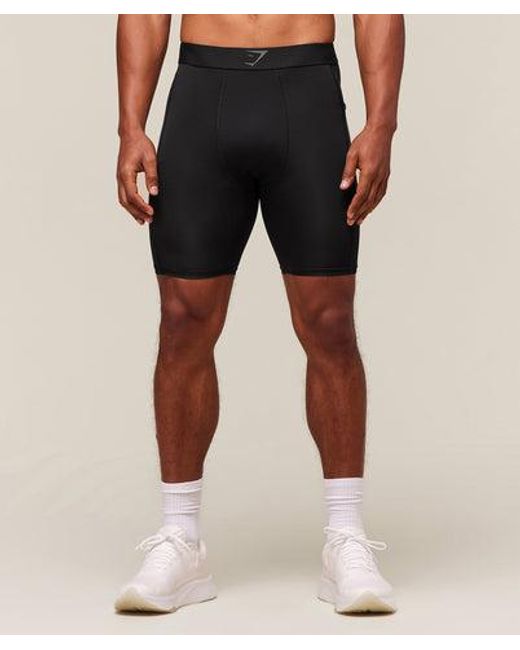 GYMSHARK Black Element Baselayer Half Tight for men