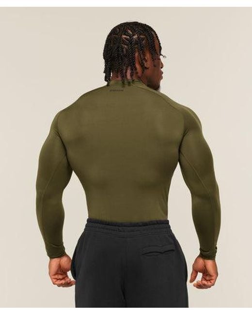 GYMSHARK Green Element Baselayer Long Sleeve T-Shirt for men