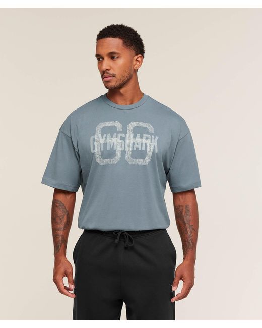 GYMSHARK Blue Gs66 T-Shirt for men