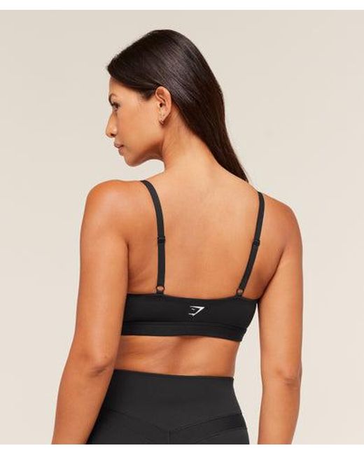 GYMSHARK Black Balcony Peekaboo Sports Bra