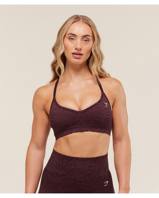 GYMSHARK Red Adapt Animal Seamless Sports Bra