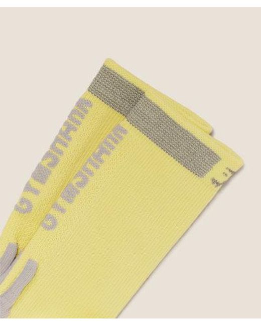 GYMSHARK Yellow Running Elite Crew Single Sock
