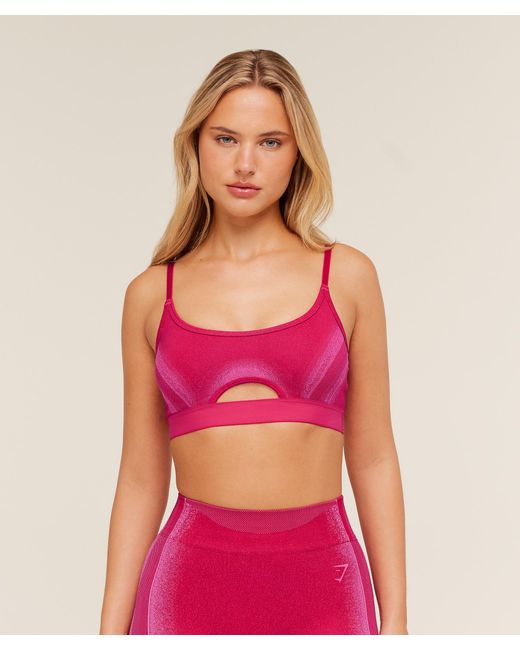 GYMSHARK Purple Charge Seamless Sports Bra