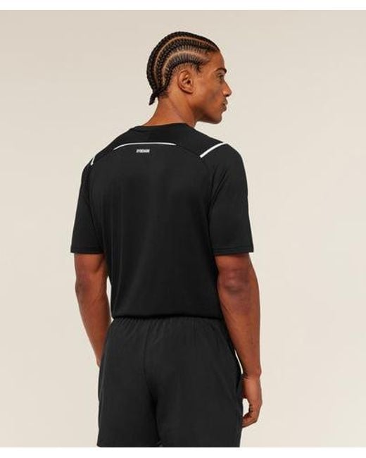 GYMSHARK Black Arrival Contrast T-Shirt for men