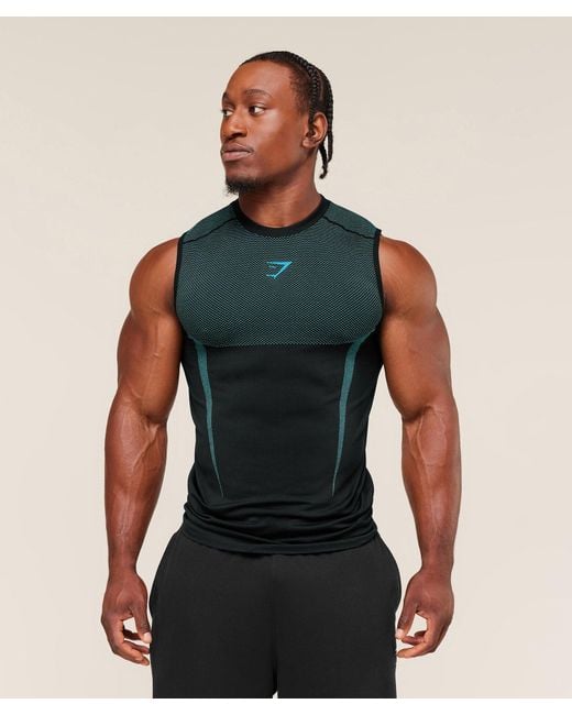 GYMSHARK Onyx 5.0 Seamless Tank in Green for Men | Lyst
